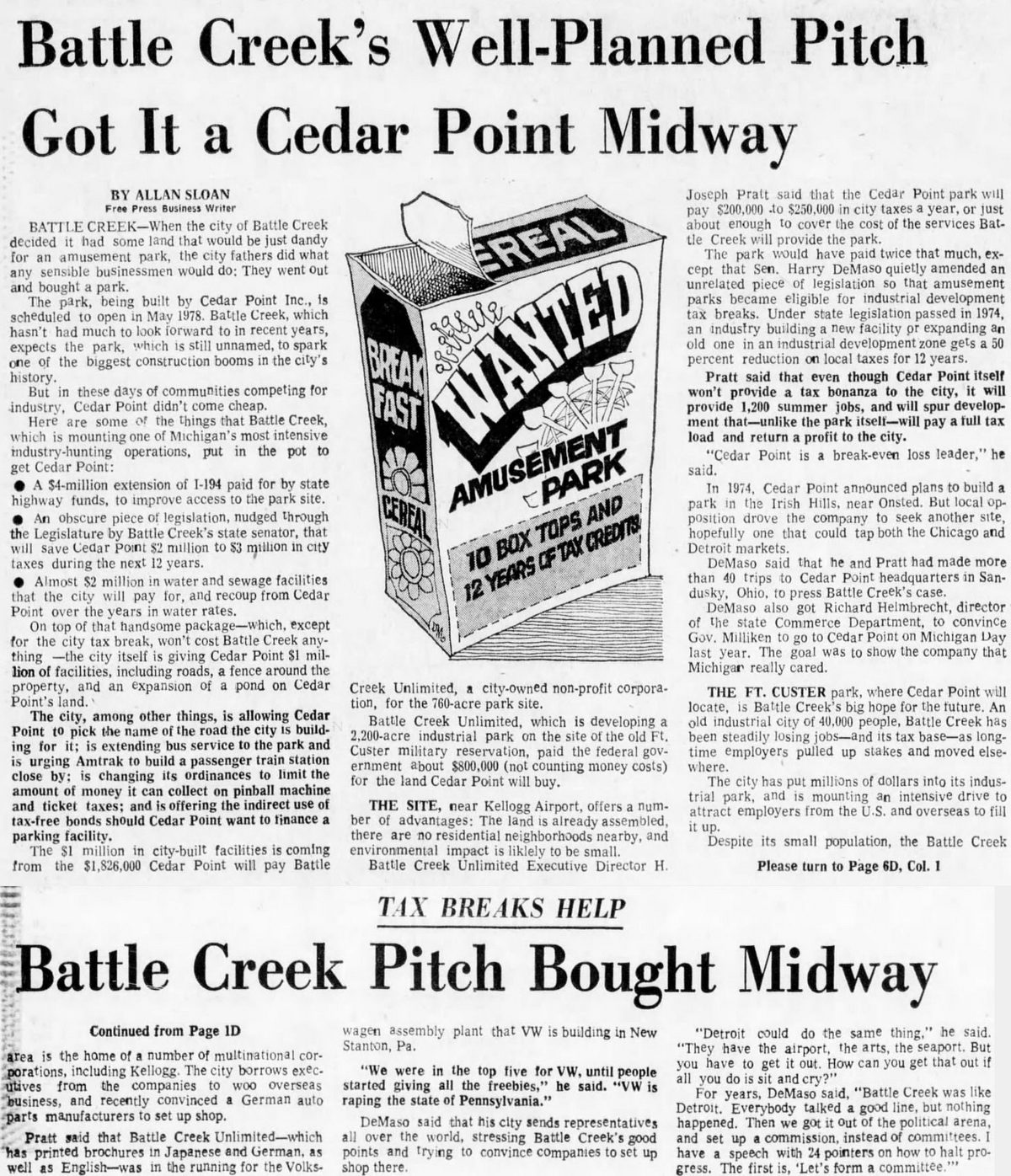 Cedar Point II, Irish Hills Amusement Park, Kingdom of Adventure, Little Michigan - Kingdom Of Adventure Battle Creek Sept 1976 Article On Cedar Point Plans (newer photo)